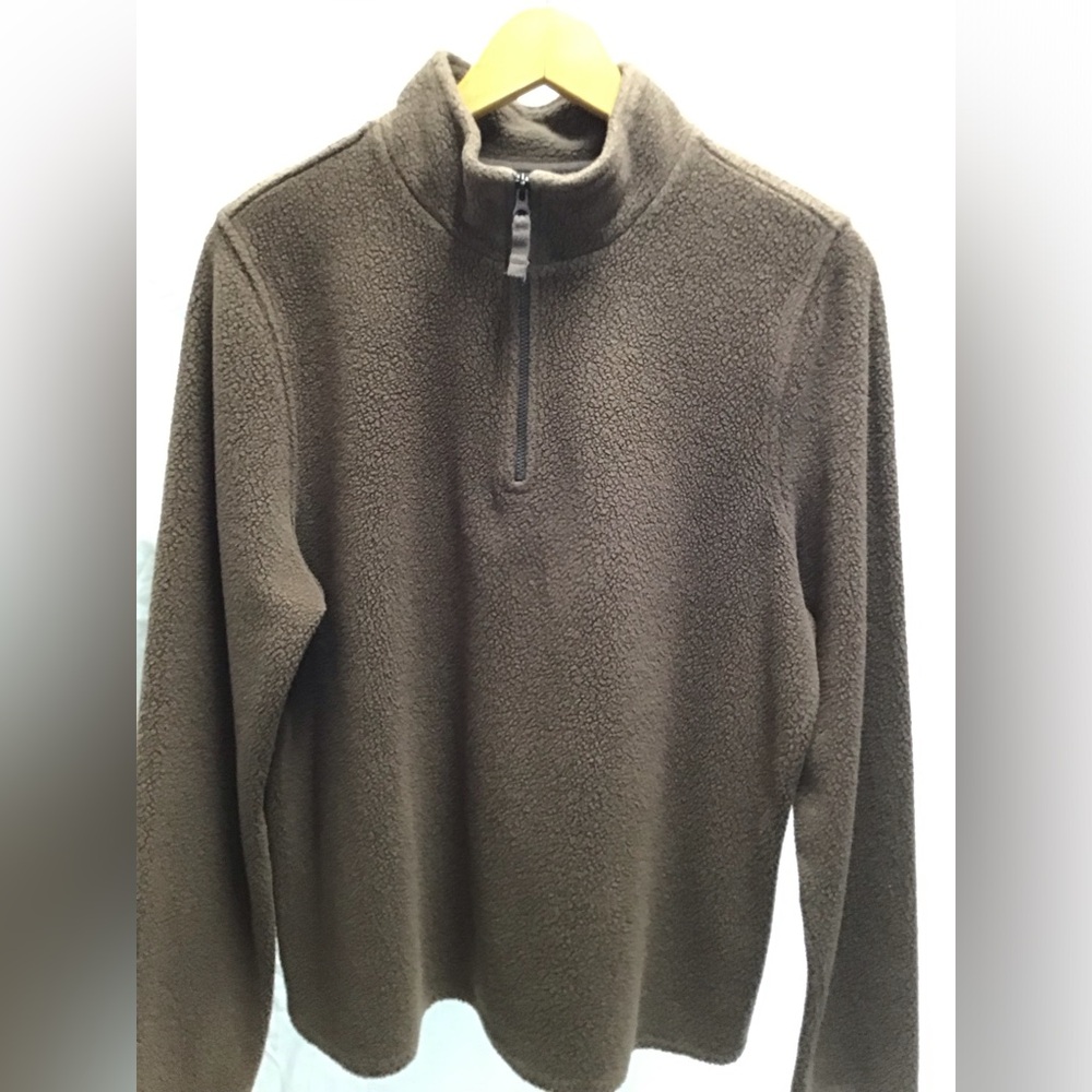 L.L. Bean Brown Zip Up Fleece Top